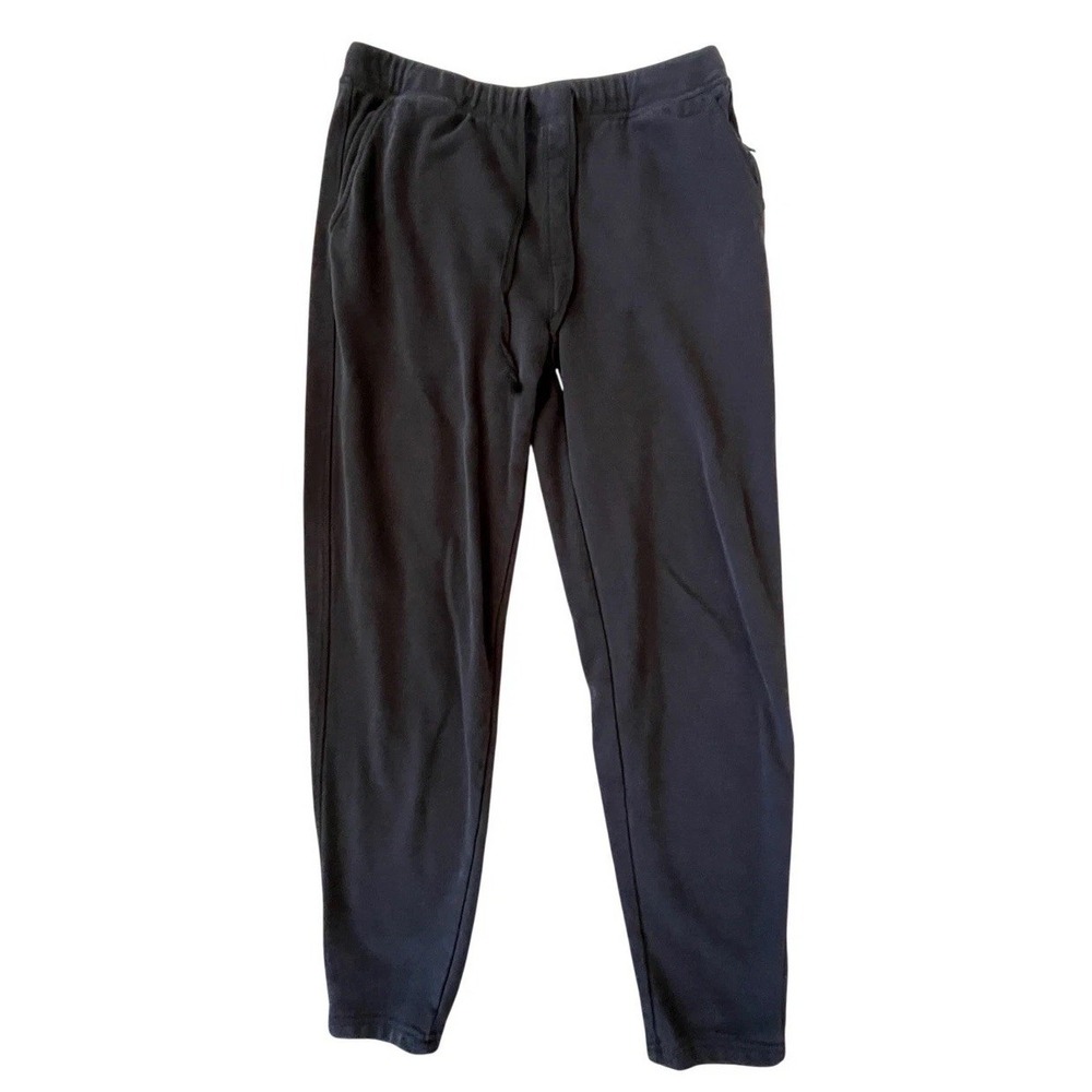 Eddie Bauer Lounge Mens Large Navy Blue Cotton Blend Fleece Jogger Sweatpants